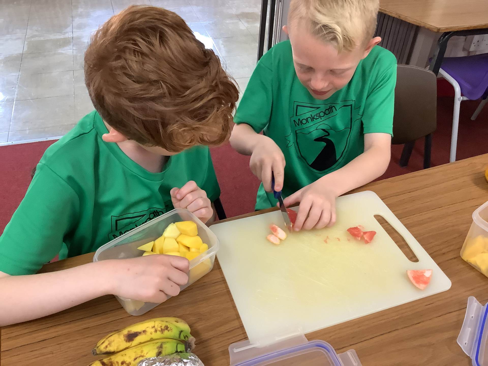 children chopping